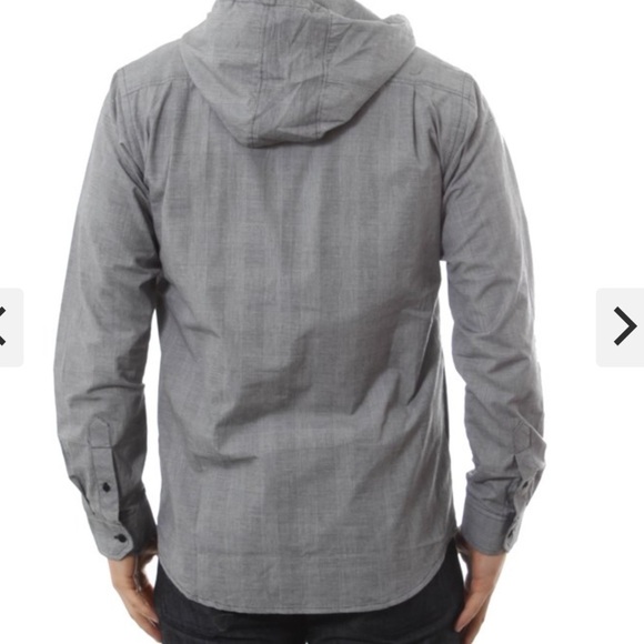 Ezekiel Hooded Button Up Men's Size L Outdoor California 100% Cotton Charcoal - Picture 2 of 15